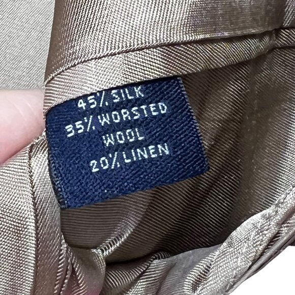 Brooks Brothers Mens Tan Brown Silk Wool Linen 2 Button Blazer Jacket 42L - Picture 8 of 11